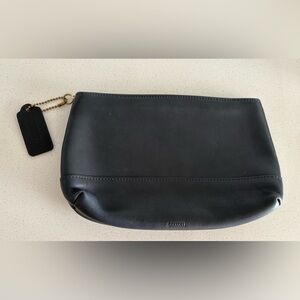 Coach vintage make up bag navy blue leather